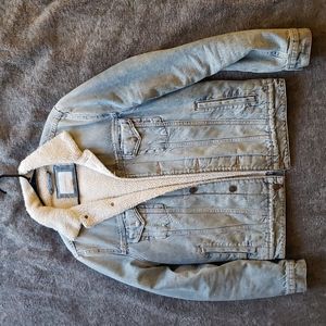 Aeropostale Sherpa Lined Denim Trucker Jacket